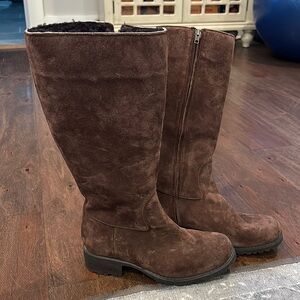 Ugg Brown Suede Log Sole Lined Boots
